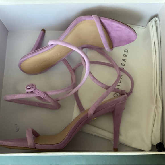 VERONICA BEARD SUEDE LEATHER MARCELINE ANKLE STRAP SANDALS ORCHID NIB SZ 8 - Picture 13 of 16